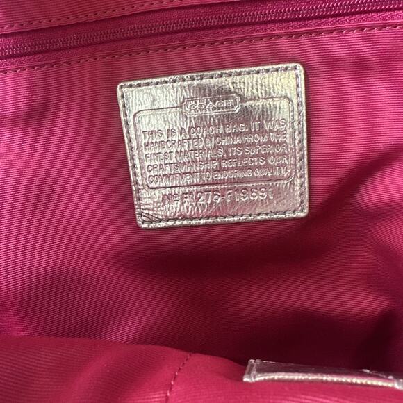 Rare Find NEW Coach Signature Denim Backpack F19691 Denim Silver Metallic Trim main image 7